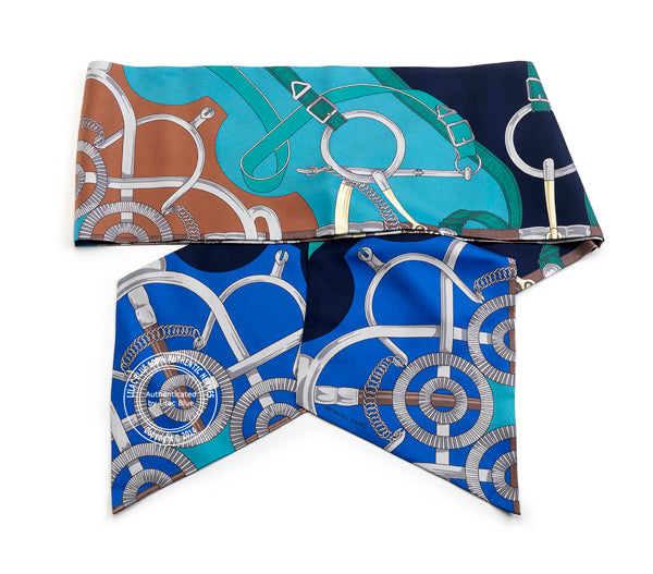 Hermès Maxi Twilly Eperon d'Or. Bleu