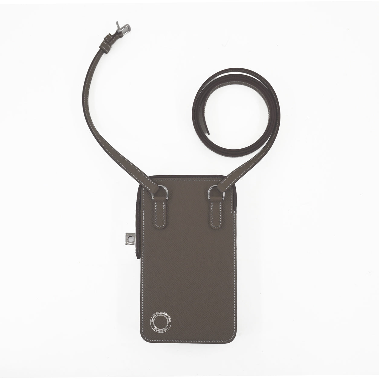 Hermès HAC a Box Phone Case Etoupe Epsom PHW