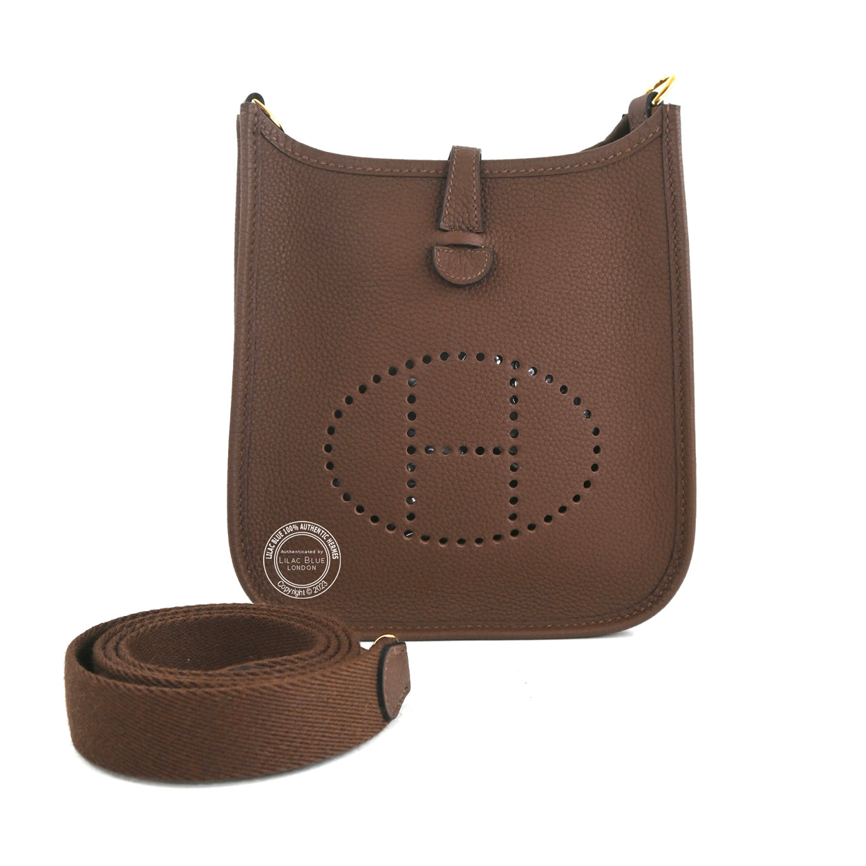 Hermes Evelyne 16cm Cacao Mini Clemence GHW