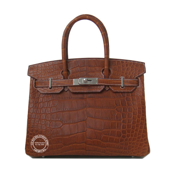 Hermès Birkin 30cm Barenia Matte Alligator PHW