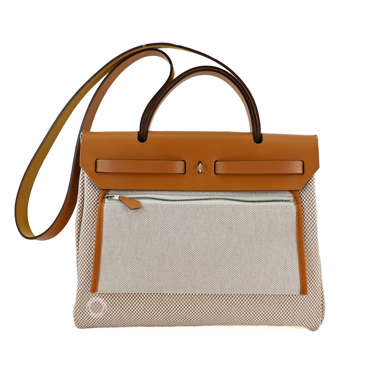 Hermès Herbag 31cm Fauve/Ecru Hunter Toile Q PHW