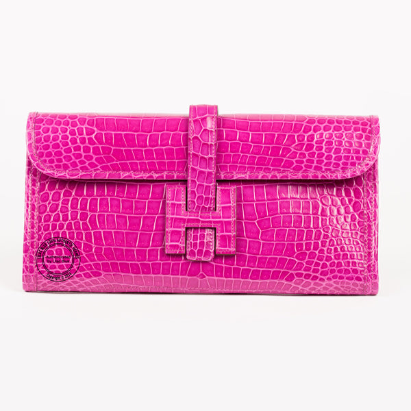 Hermès Jige Elan 29cm Fuschia Shiny Croc