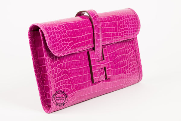 Hermès Jige Elan 29cm Fuschia Shiny Croc