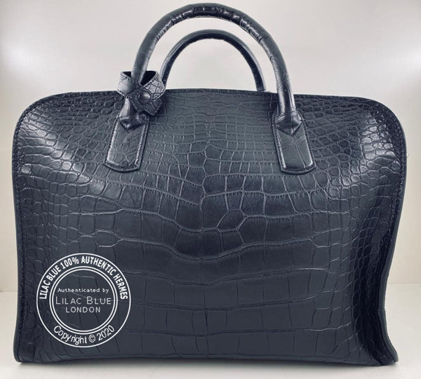 Georgio Armani Holdall Black Matte Alligator