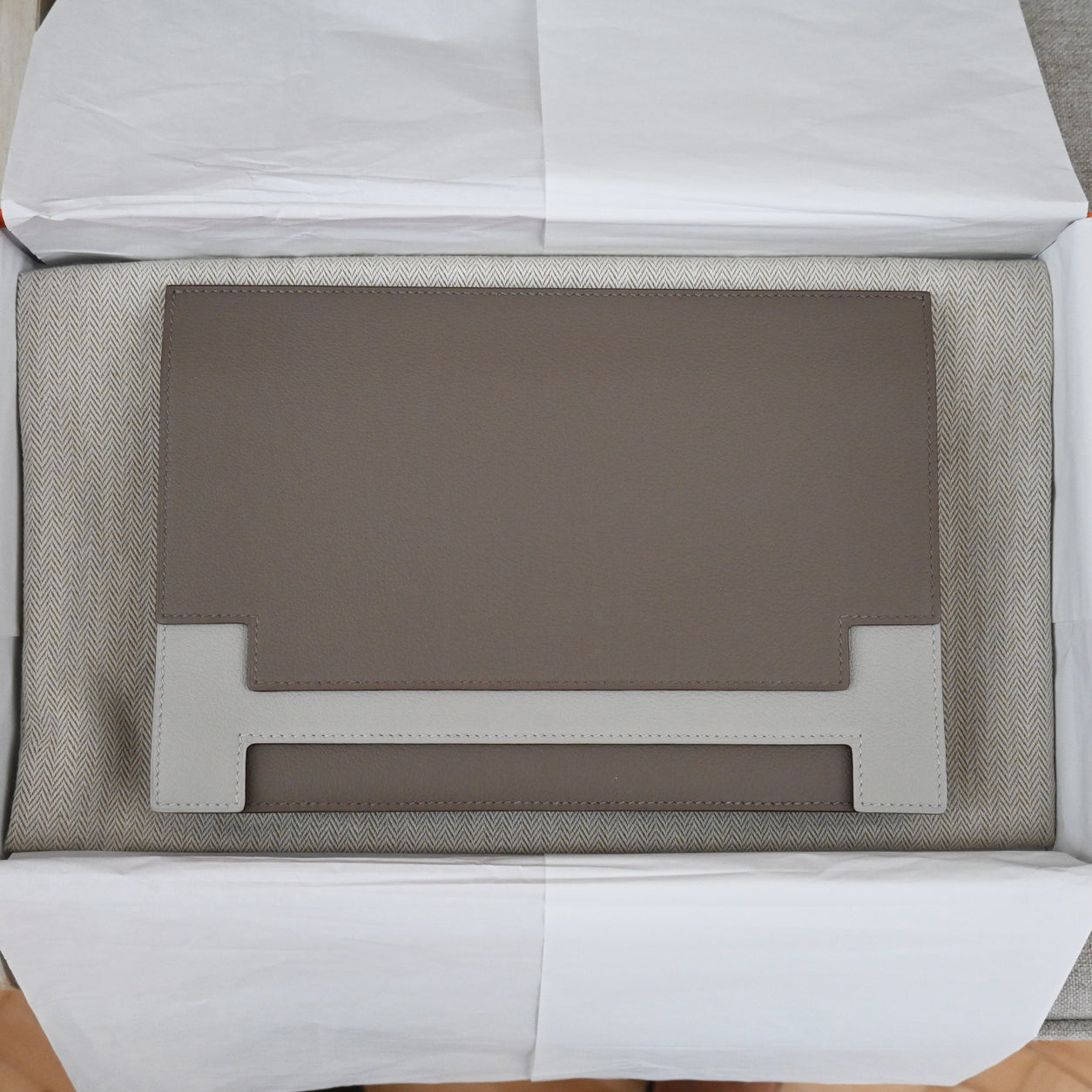 Hermès Multiplis Clutch 24cm Evercolor Gris Asphalte/Gris Perle