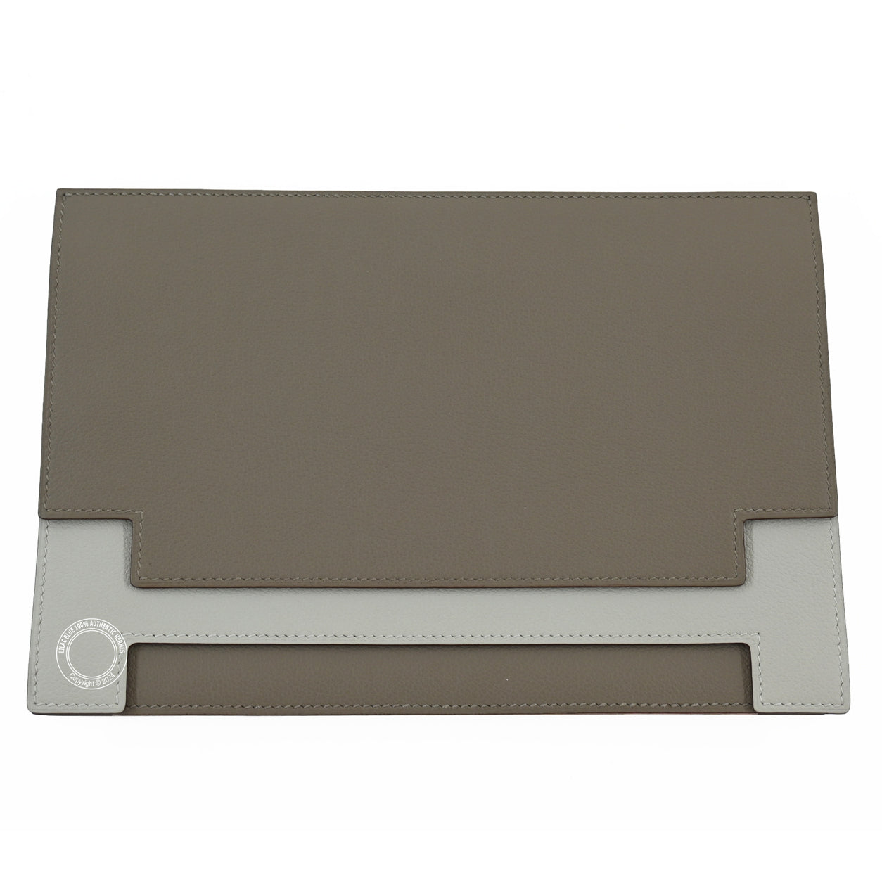 Hermès Multiplis Clutch 24cm Evercolor Gris Asphalte/Gris Perle