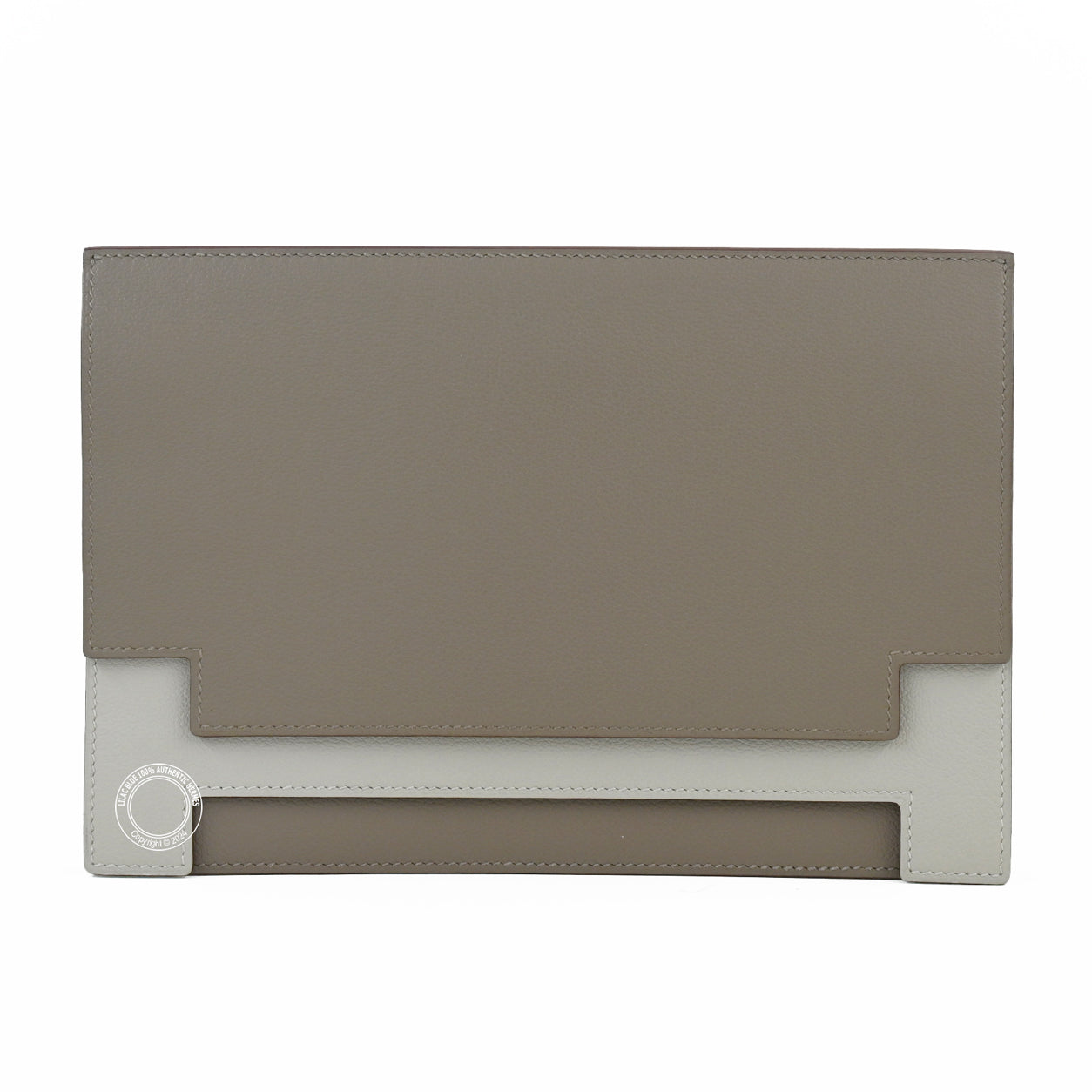 Hermès Multiplis Clutch 24cm Evercolor Gris Asphalte/Gris Perle