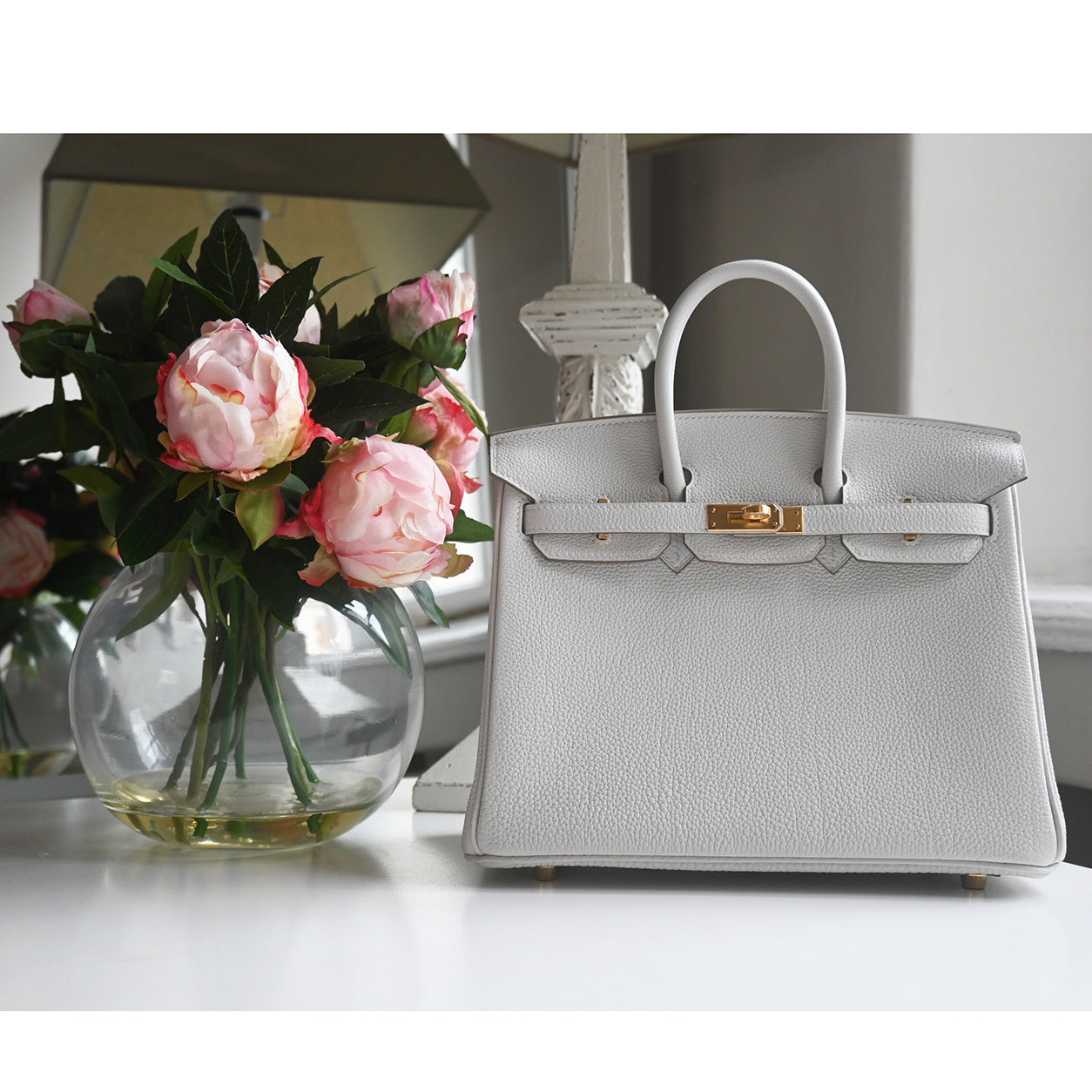 Hermès Birkin 25cm Gris Pale Togo GHW