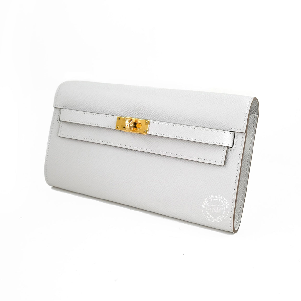 Hermès Kelly Wallet to Go Gris Pale Epsom GHW