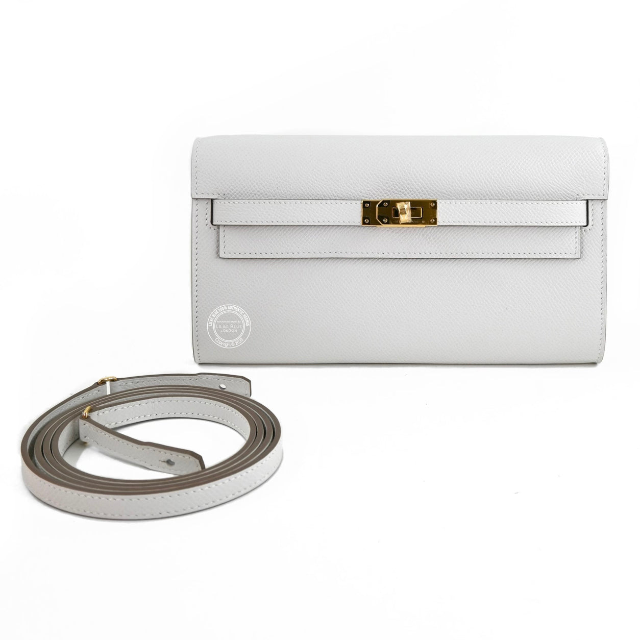 Hermès Kelly Wallet to Go Gris Pale Epsom GHW