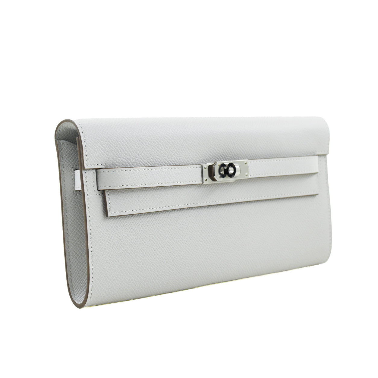 Hermès Kelly 20cm Wallet To Go Gris Pale Epsom PHW