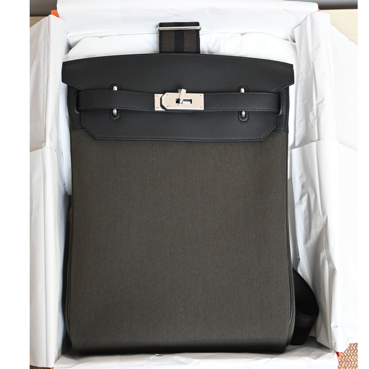 Hermes Hac A Dos 36cm Black/Ebene Swift & Canvas PHW