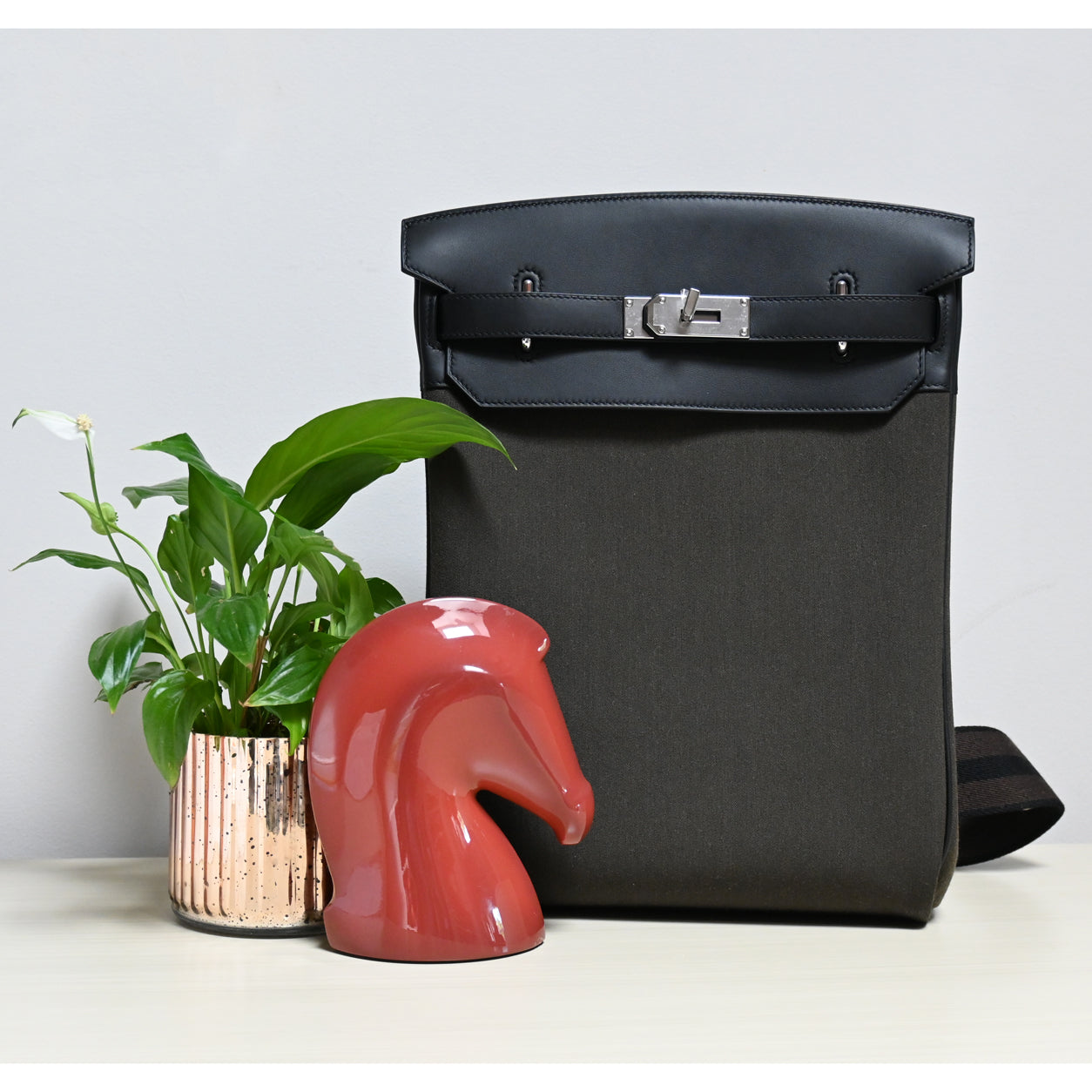 Hermes Hac A Dos 36cm Black/Ebene Swift & Canvas PHW