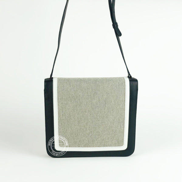 Hermès 2002 Black/White/Grey Swift/Canvas Palladium