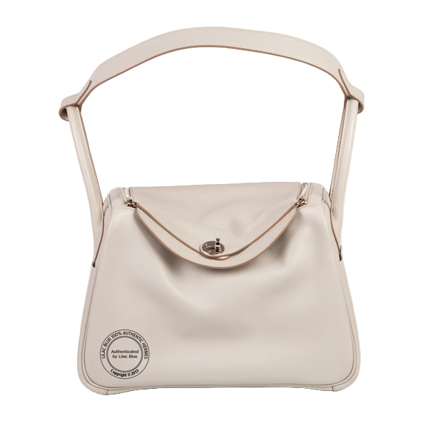 Hermes Lindy 30cm Gris Perle Evercolor PHW