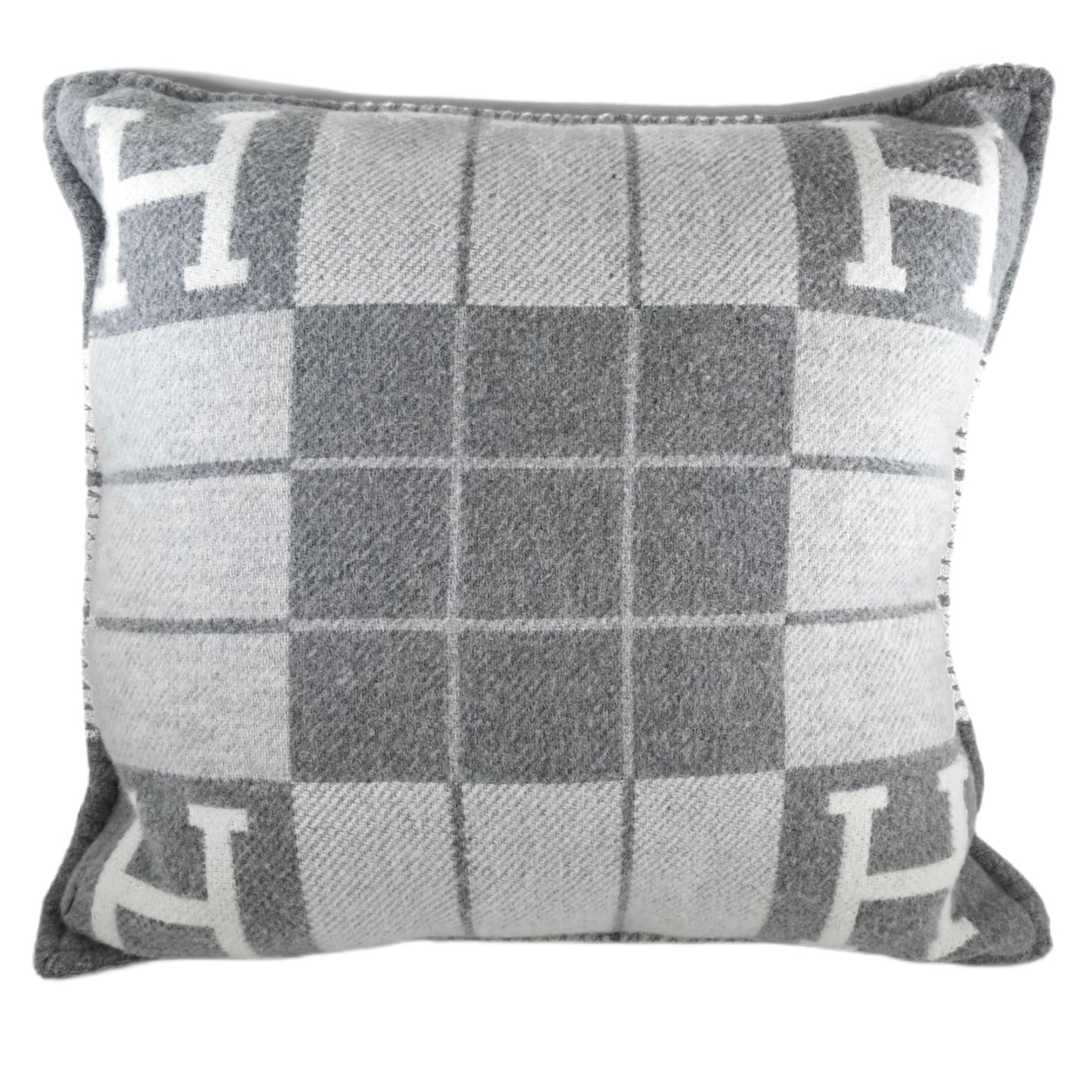 Hermès Avalon Pillow in Gris Clair & Ecru
