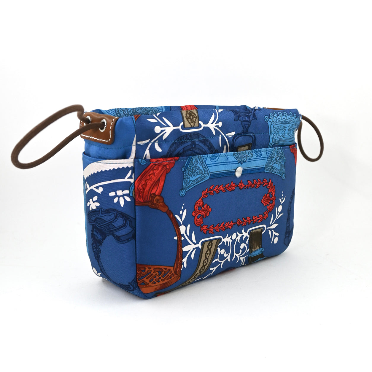 Hermès Bag Insert Bleu Zellige/Mykonos/Fauve Silk/Barenia