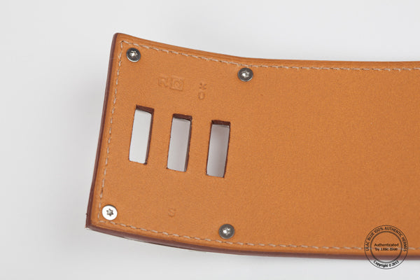 Hermès Kelly Dog Extreme Fauve Barenia Bracelet. Palladium