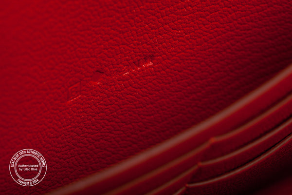 Hermès AZAP Wallet in Rouge Vermillion. Togo