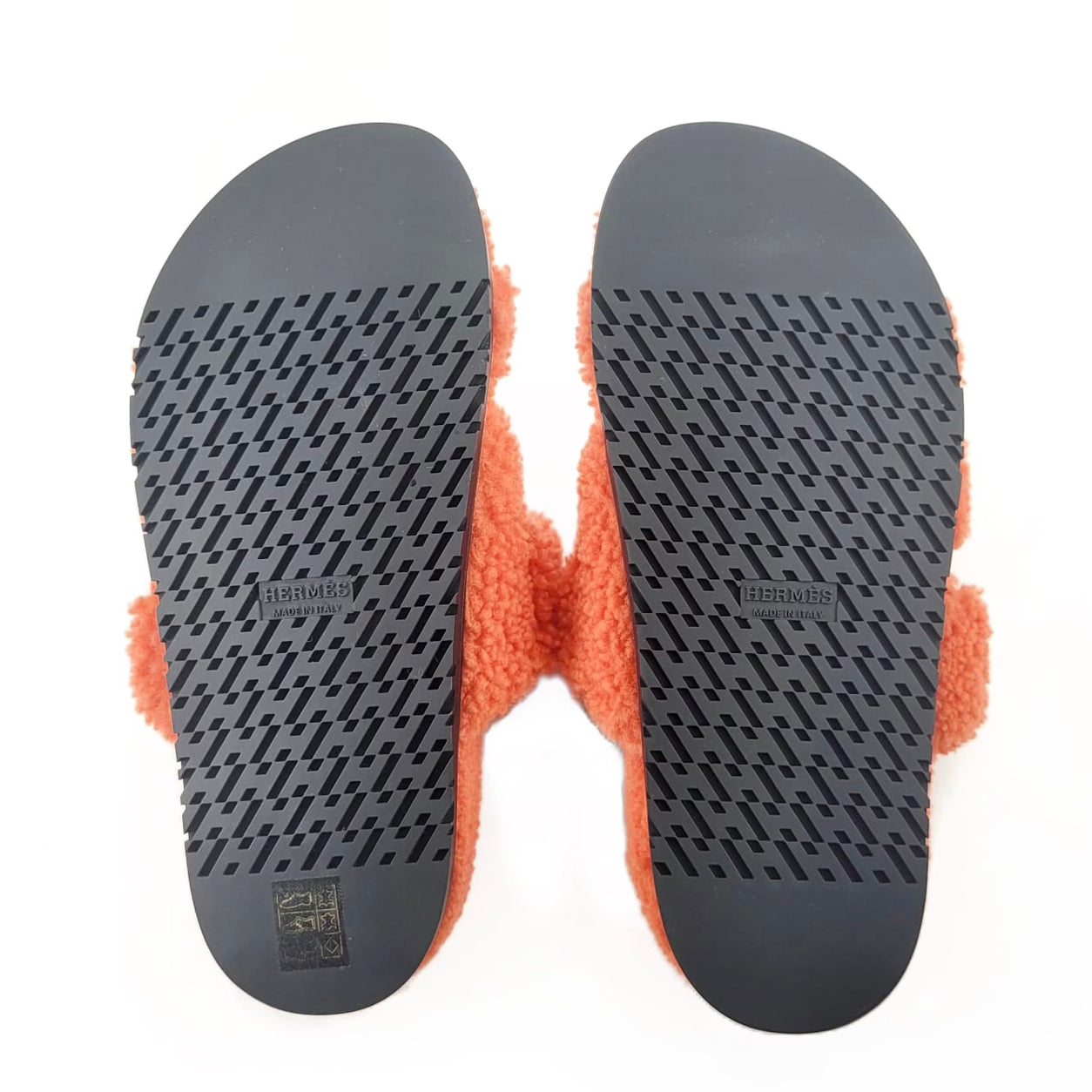 Hermès Chypre Sandals Orange Shearling