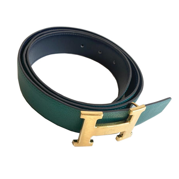 Hermès Constance Belt in Malachite & Blue. Swift & Epsom. Gold - Preloved