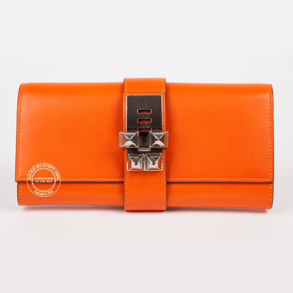 Hermès Medor Clutch 29cm Orange Swift PHW