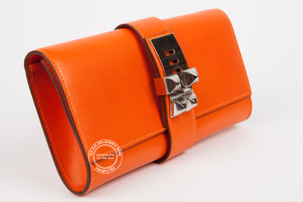 Hermès Medor Clutch 29cm Orange Swift PHW