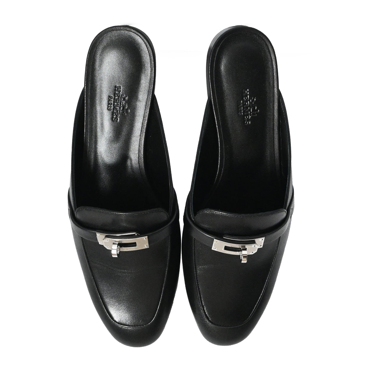 Hermes Oz Mules Black PHW