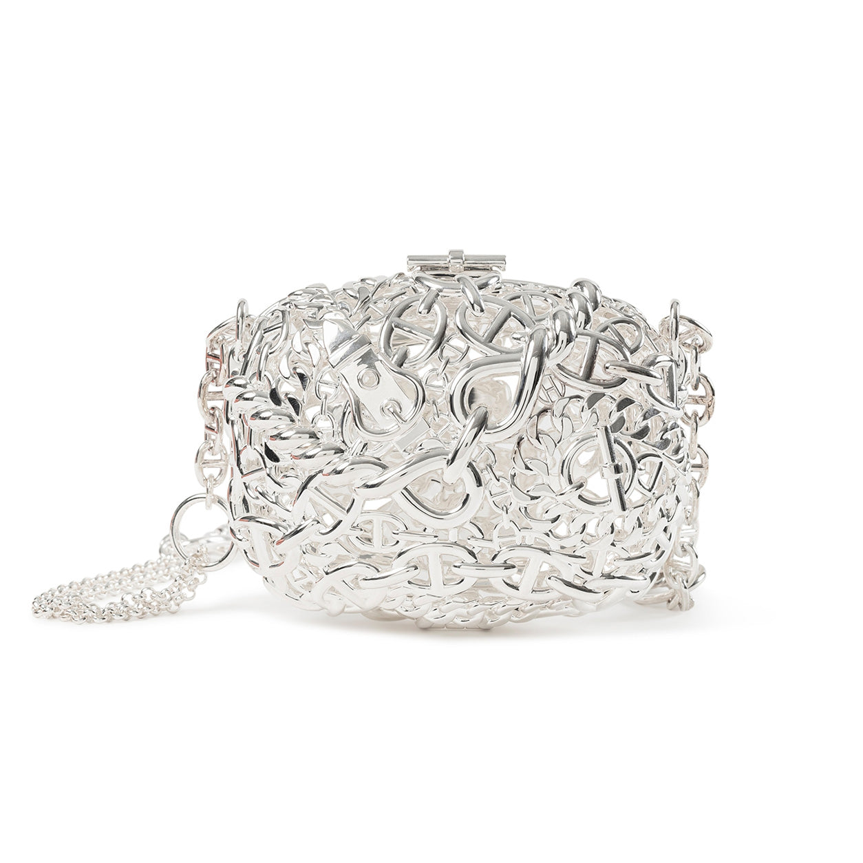 Hermès Chaine d'Ancre Sac Bijou 10cm Silver