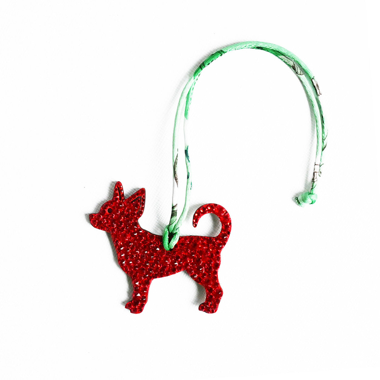 Hermès Chihuahua Charm. Red with Swarovski Crystal