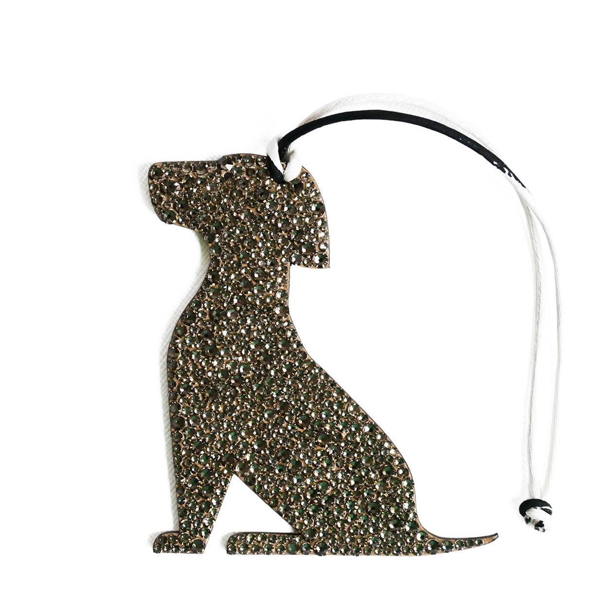 Hermès Dog Charm. Etoupe with Swarovski Crystal