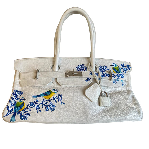 Hermès Birkin 42cm White JPG Shoulder Clemence PHW - Preloved