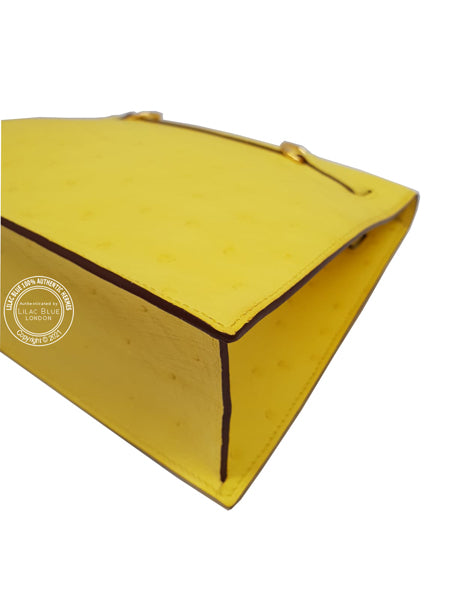 Hermès Kelly Danse Jaune Citron Ostrich GHW