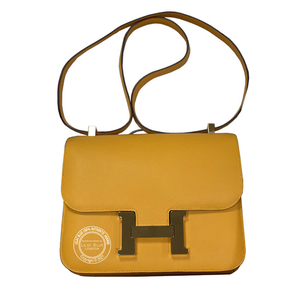 Hermès Constance 24cm Jaune d'Or/Rose Pourpre HSS Evercolor PBHW