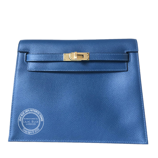 Hermès Kelly Danse Deep Blue Evercolor GHW