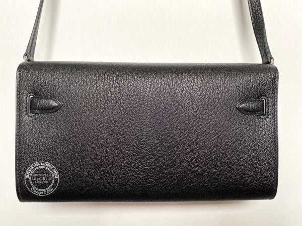 Hermès Kelly Wallet to Go Black Chevre PHW