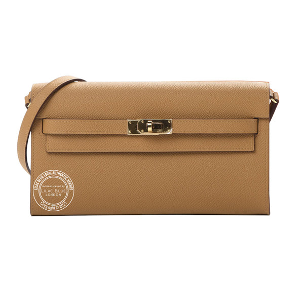 Hermès Kelly Wallet to Go Sesame Epsom GHW