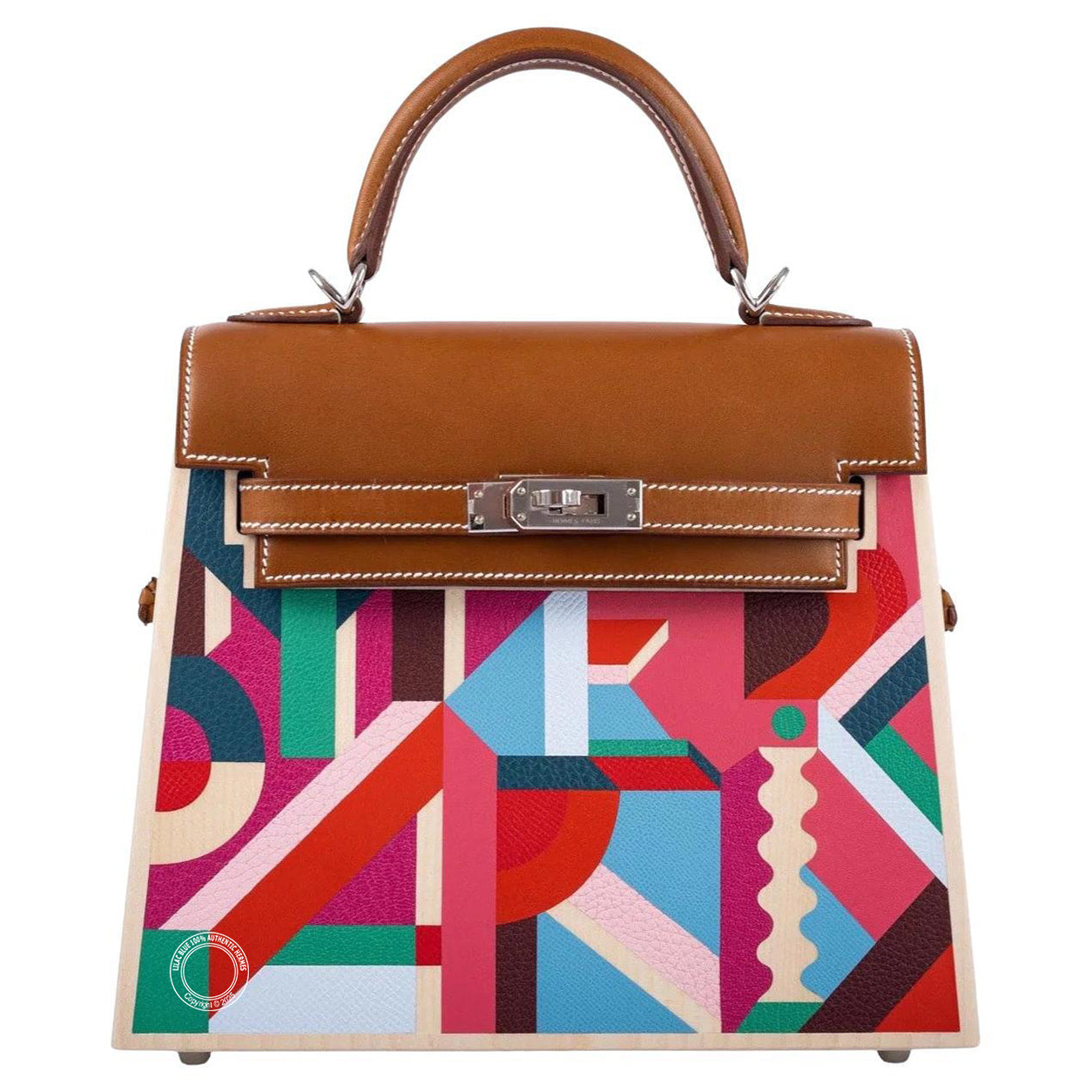 Hermès Kelly 22cm Wood Perspective Cavaliere