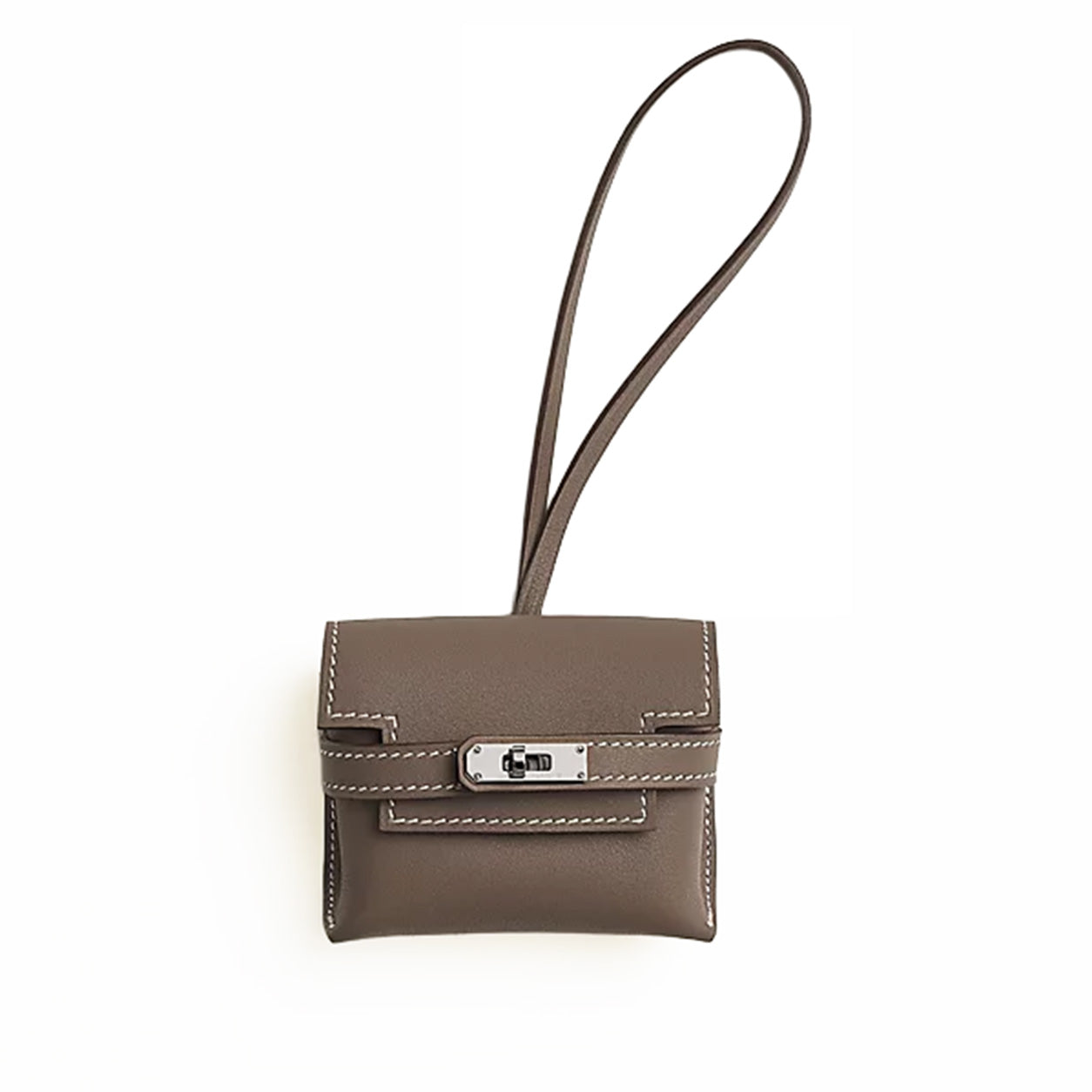 Hermès Kellyfestival Charm. Etoupe Swift PHW