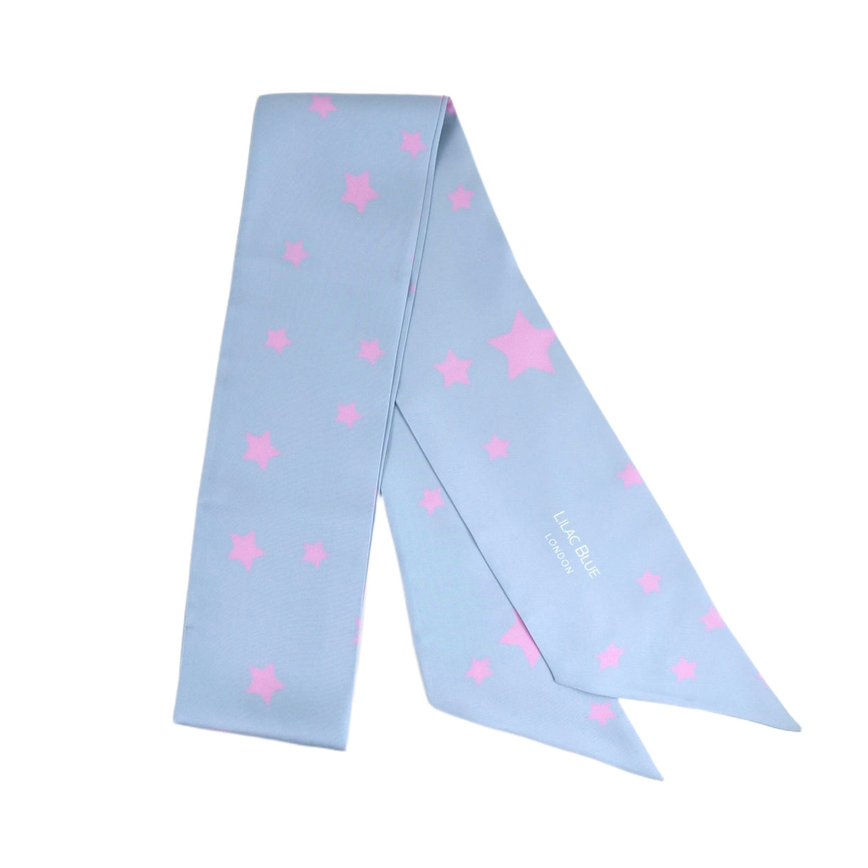 Stars Maxi Twilly - Light Blue & Pink