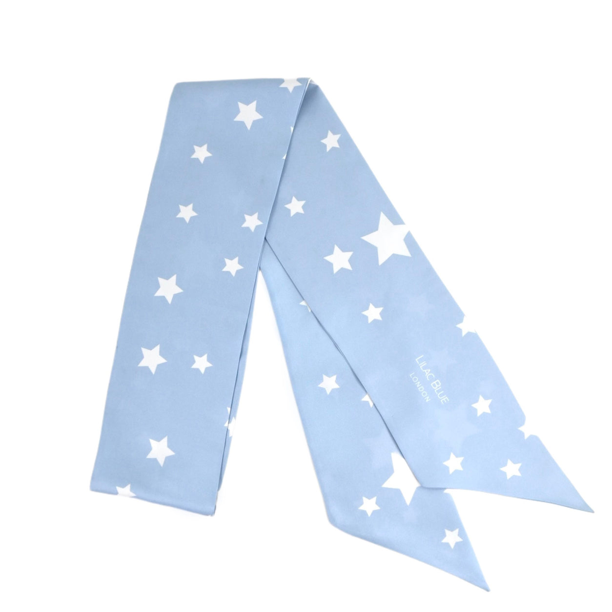 Stars Maxi Twilly - Light Blue & White