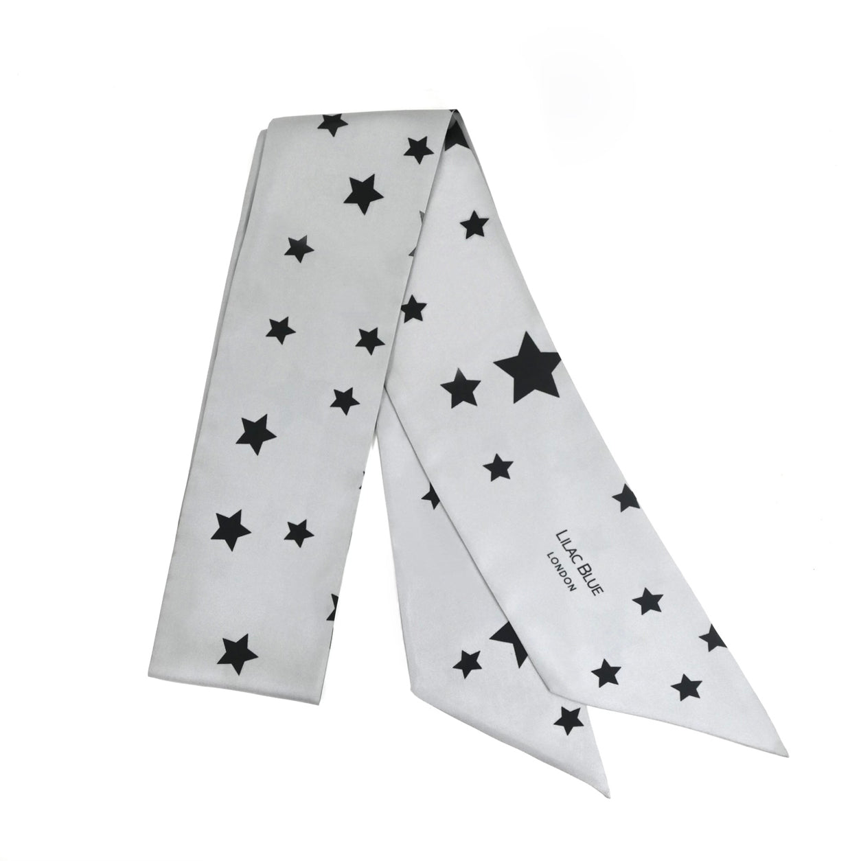 Stars Maxi Twilly - Light Grey & Black