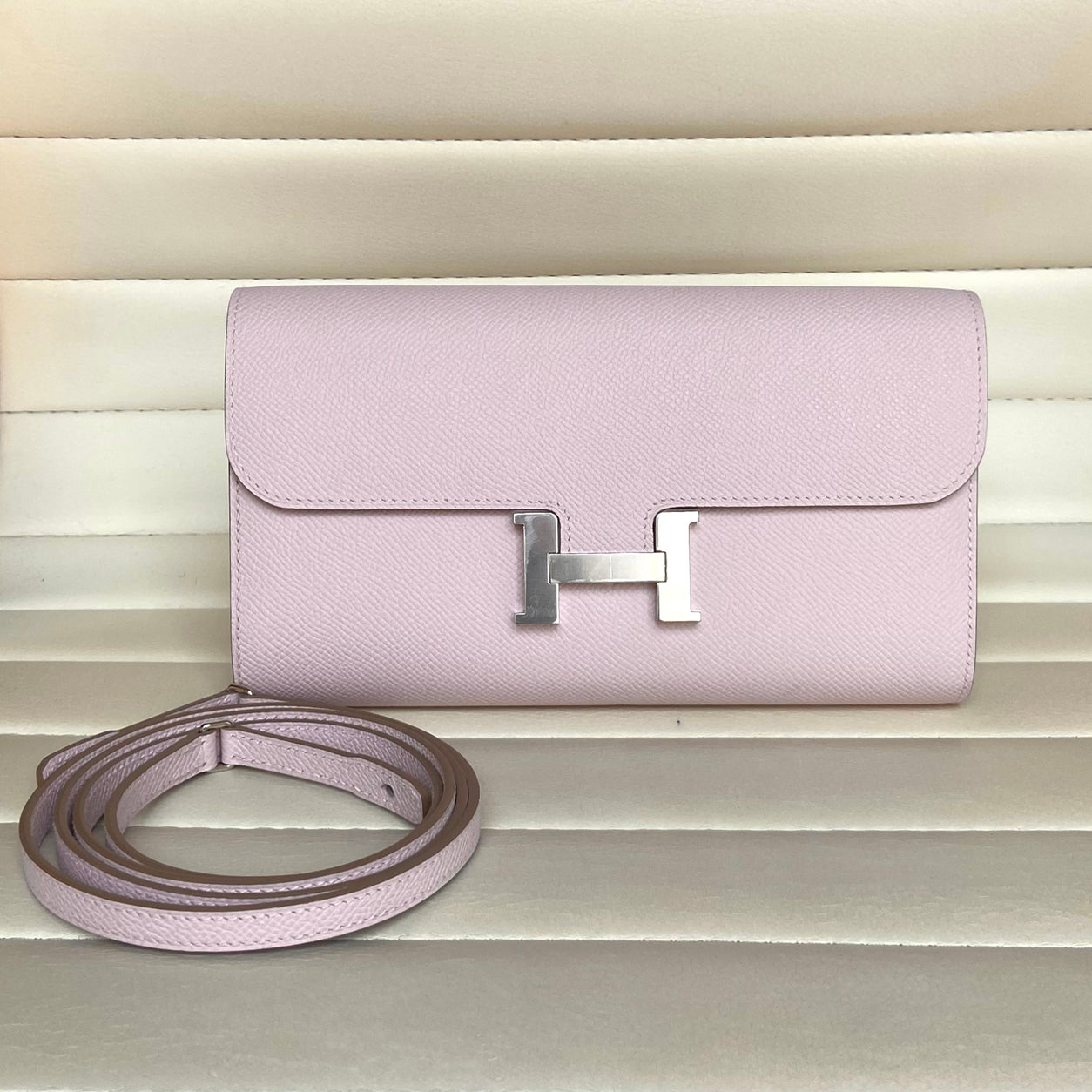 Hermes Constance Wallet To Go Mauve Pale Epsom PHW