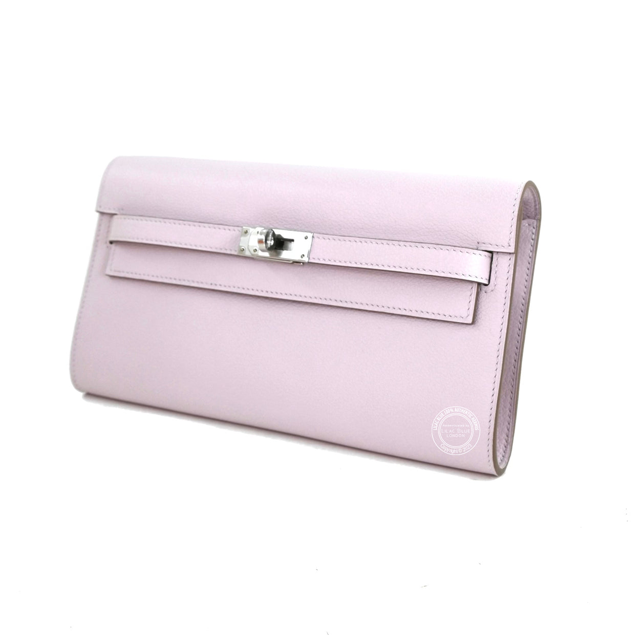 Hermès Kelly 20cm Wallet to Go Mauve Pale Evercolor PHW