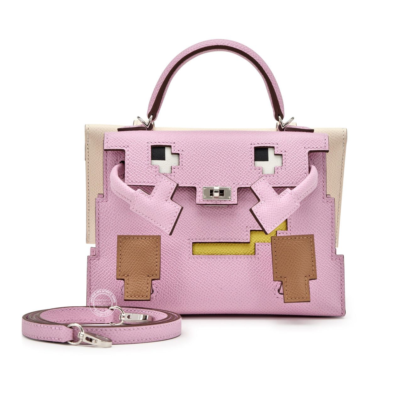 Hermès Kelly Doll Picto 19cm Mauve Sylvestre Epsom PHW