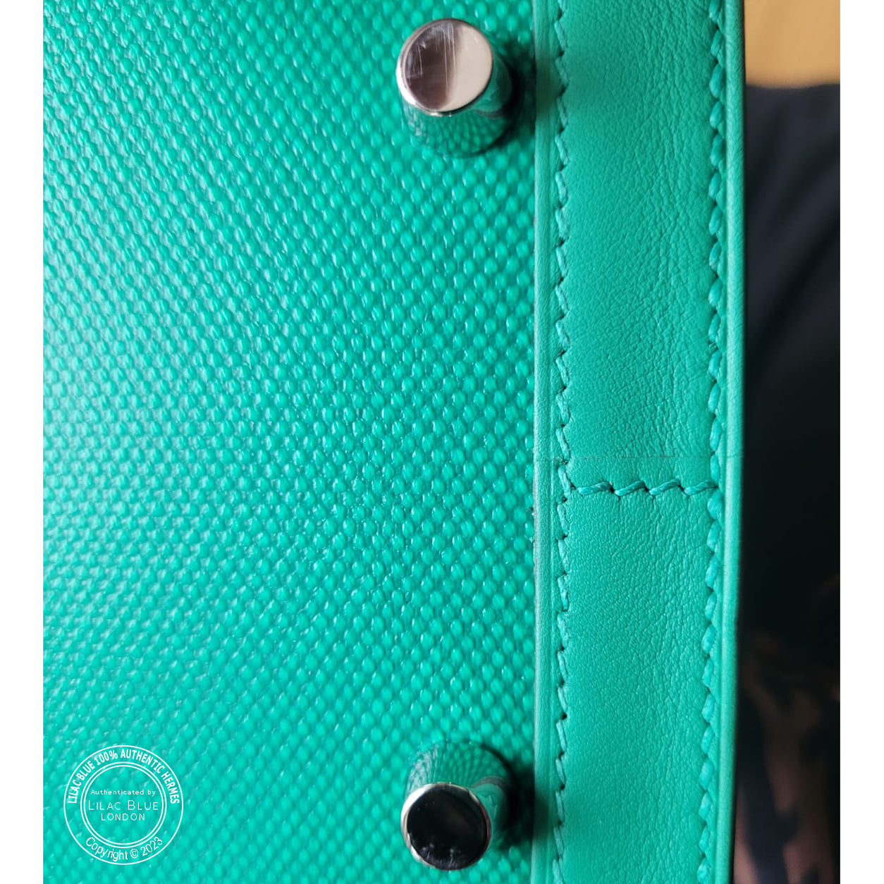 Hermès Kelly 32cm Menthe Canvas/Swift PHW