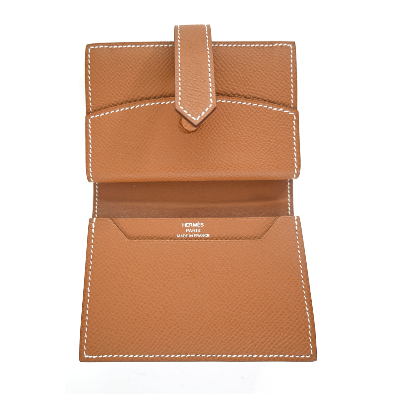 Hermès Bearn Mini Wallet. Gold. Epsom. PHW