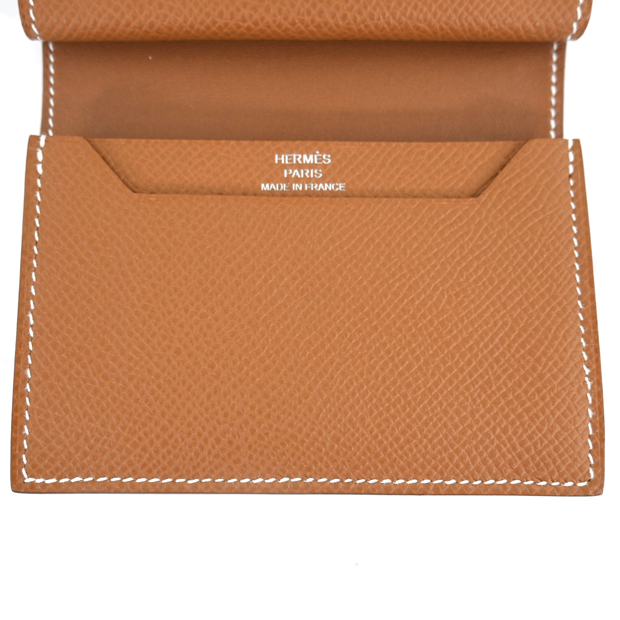 Hermès Bearn Mini Wallet. Gold. Epsom. PHW