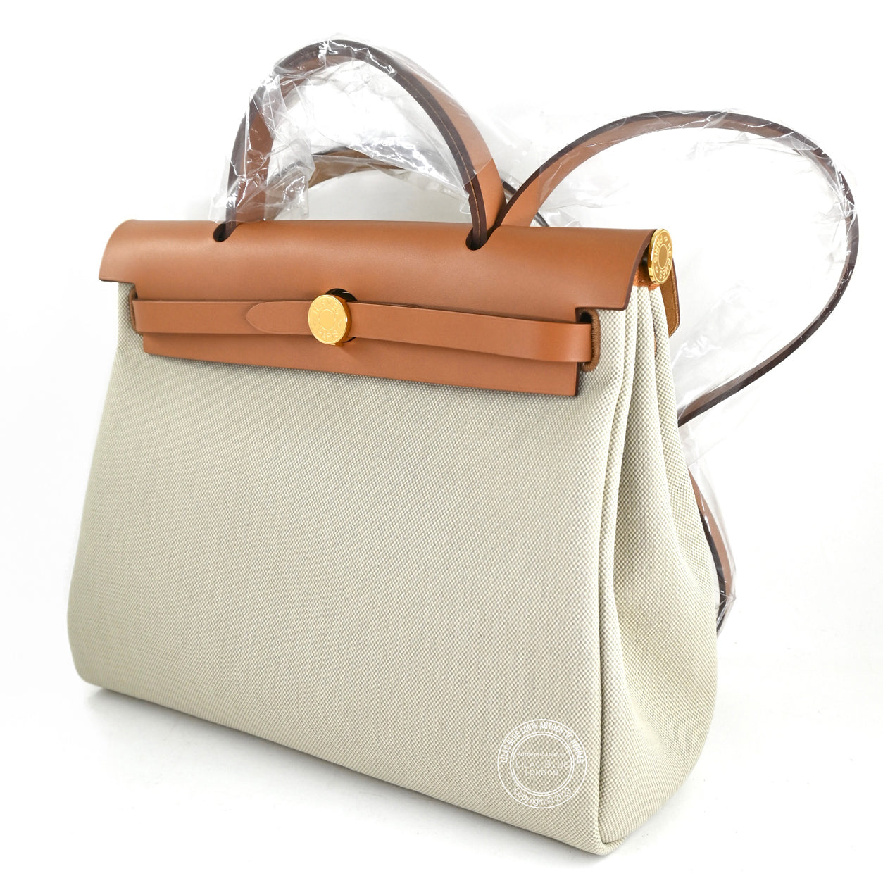 Hermès Herbag 31cm Beton/Natural Hunter/Toile GHW