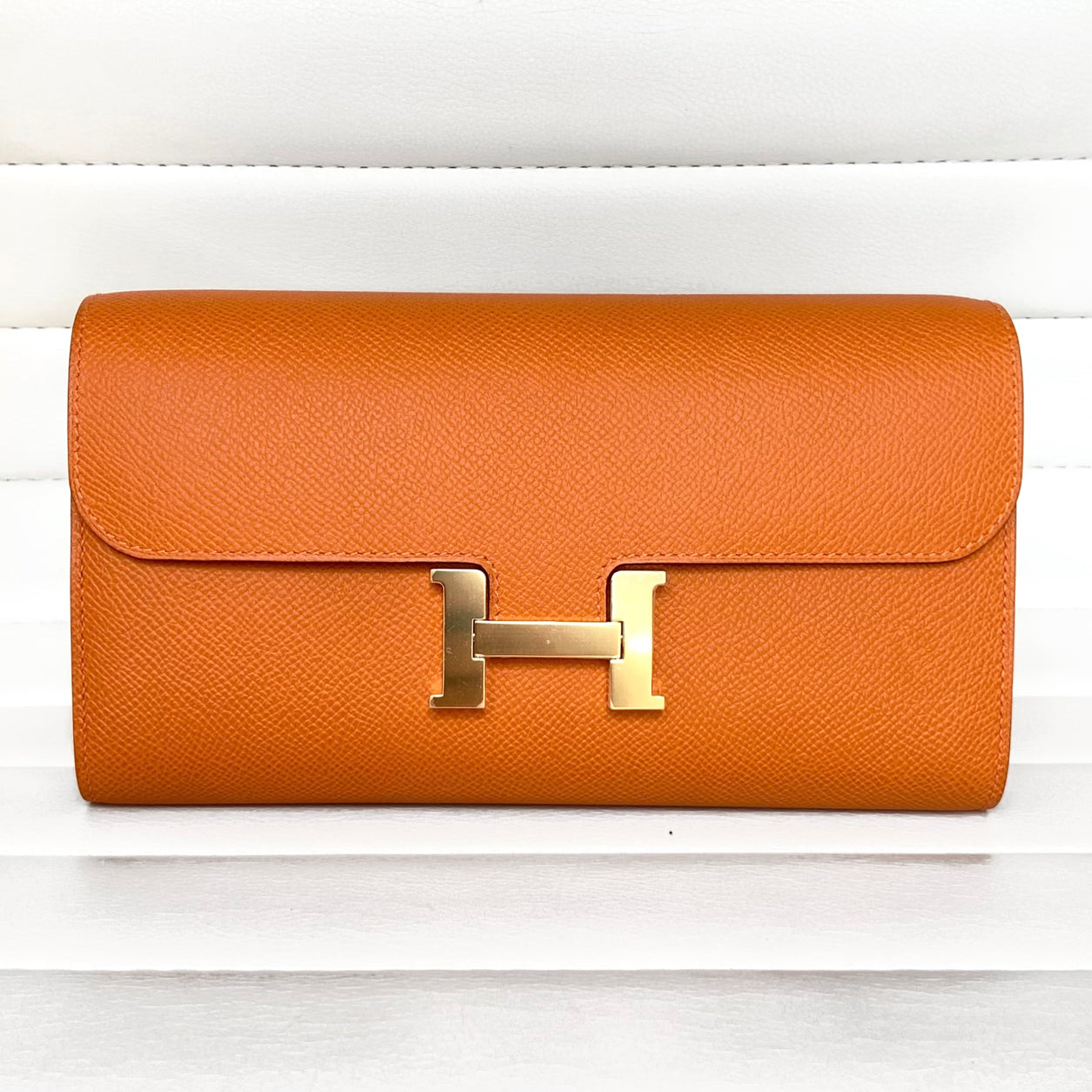 Hermes Constance Wallet To Go Orange Epsom GHW